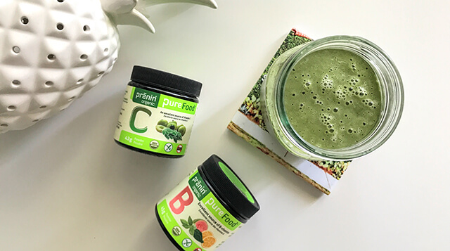 Energizing smoothie with organic vitamins